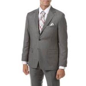 DANIEL HECHTER Paris Pure New Wool 2 Piece Suit Dbl Vented 48/122 Tall Grey